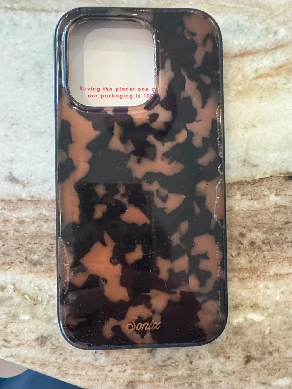 Sonix Tortoiseshell Gloss Phone Case - Black & Orange